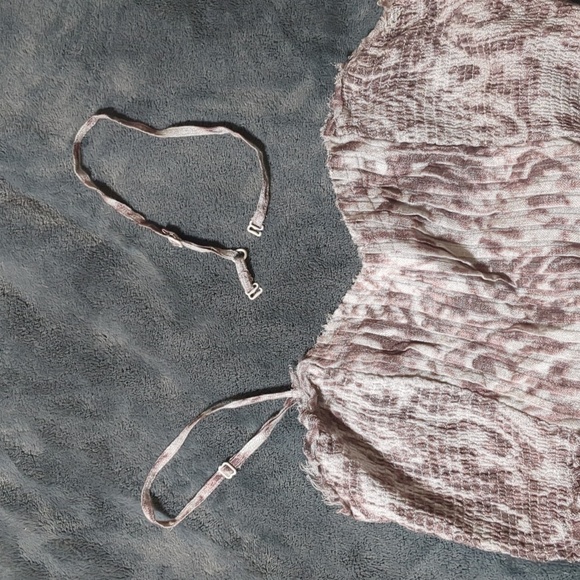 Free People Gauzy Tie Dye Grey Purple Dress Waterfall Mermaid Boho Hippie size S - Picture 5 of 9